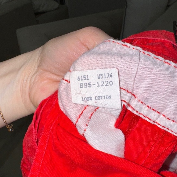 Vintage 1980s OshKosh B’Gosh toddler overalls cotton vestback paper tag red - Picture 7 of 8